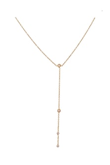 Gold Plated Long Necklace In Sterling Silver