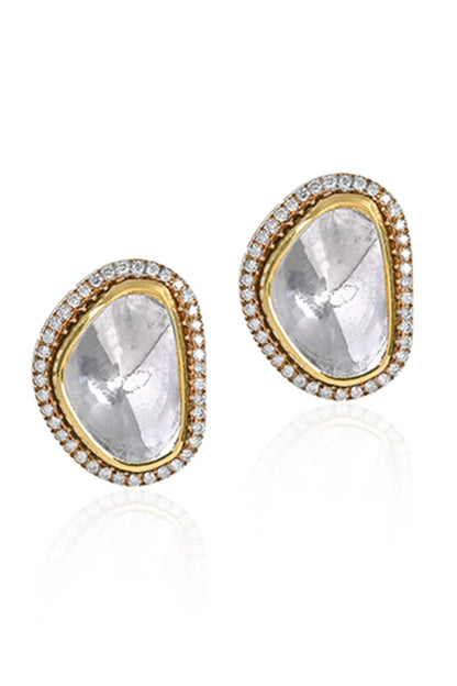 18kt Gold Finish Diamond Stud Earrings
