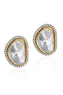 18kt Gold Finish Diamond Stud Earrings