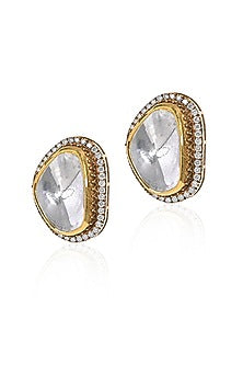 18kt Gold Finish Diamond Stud Earrings