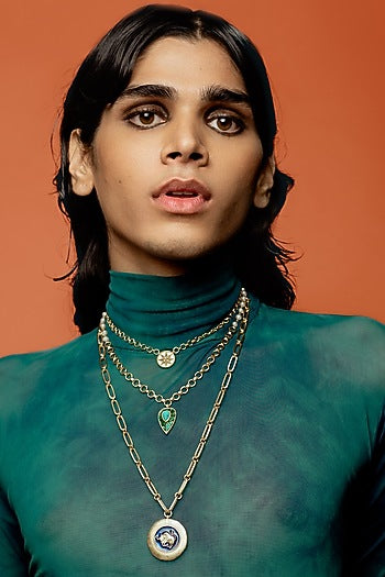 Gold Finish Layered Taurus Necklace Set