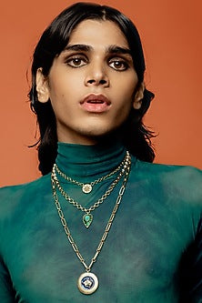 Gold Finish Layered Taurus Necklace Set