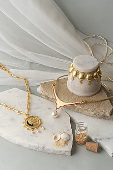 Gold Finish Layered Virgo Necklace Set