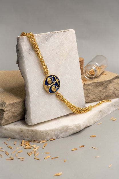 Gold Finish Libra Bracelet