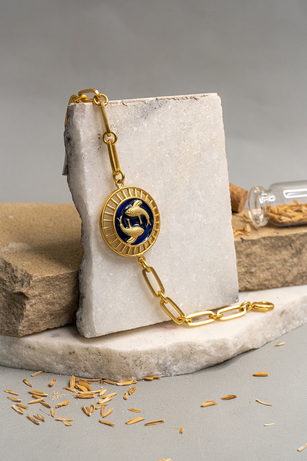 Gold Finish Pisces Bracelet