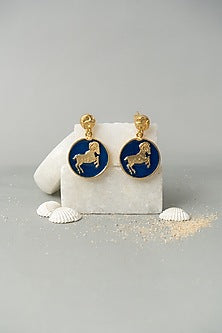 Gold Finish Aries Earrings