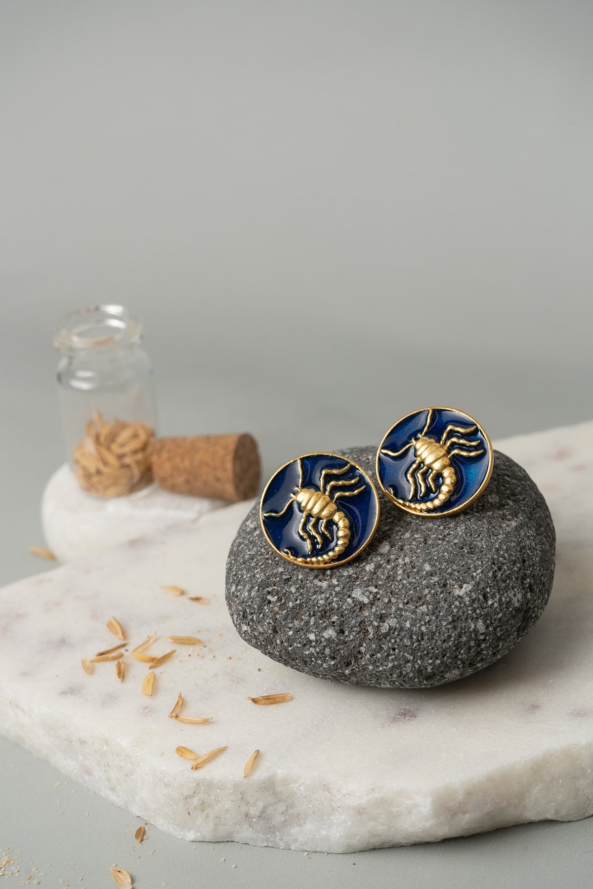 Gold Finish Scorpio Earrings