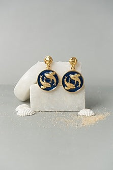 Gold Finish Pisces Earrings