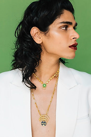 Gold Finish Libra Necklace