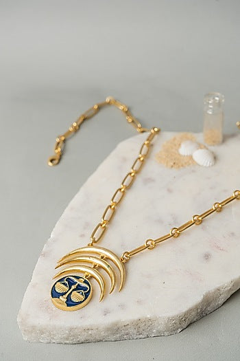 Gold Finish Libra Necklace