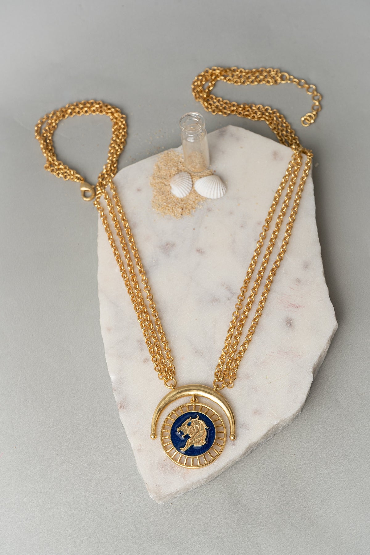Gold Finish Leo Necklace