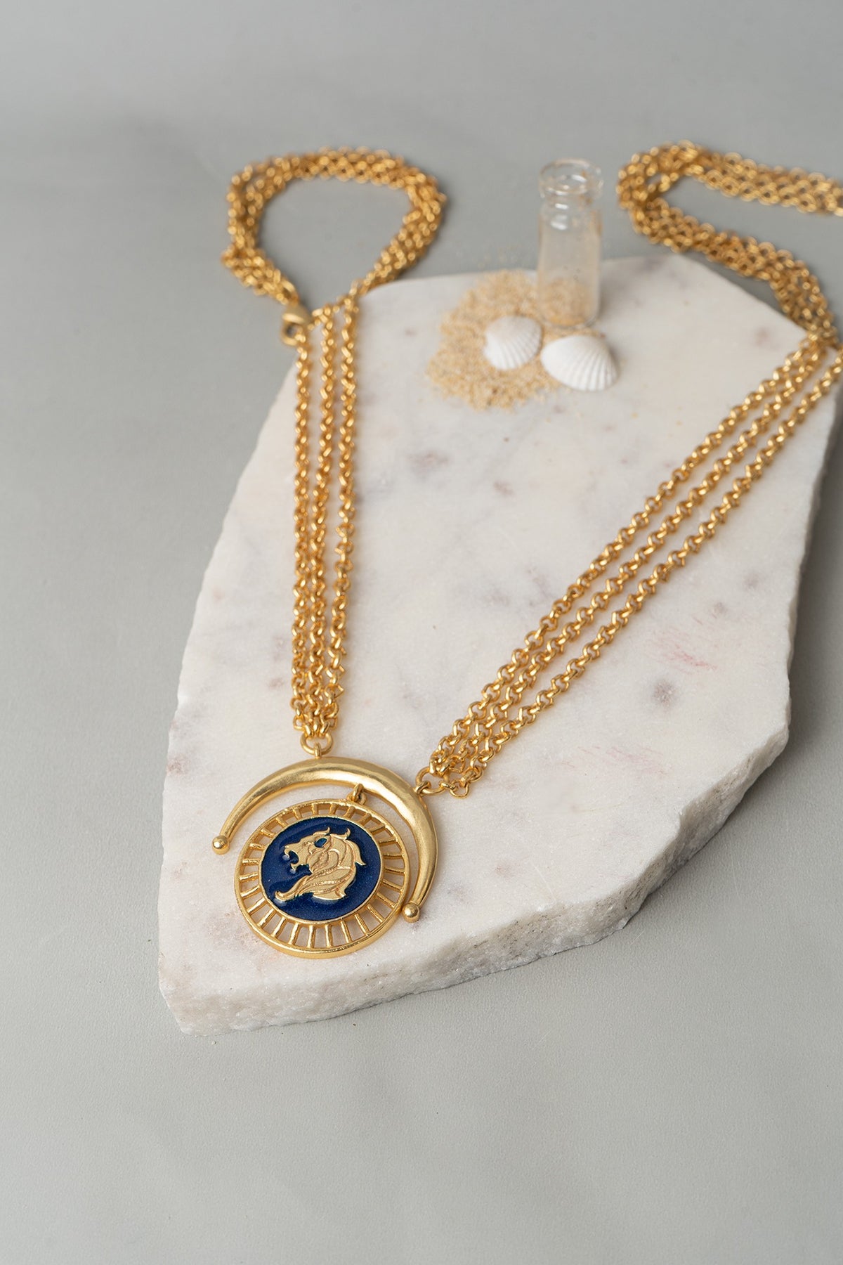 Gold Finish Leo Necklace