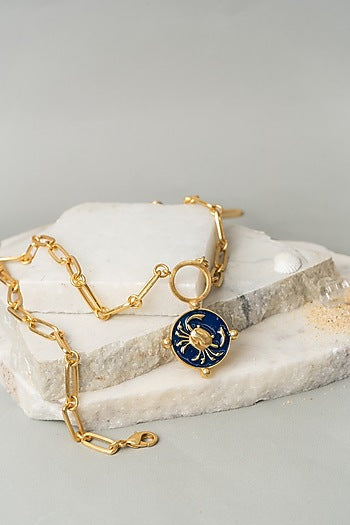 Gold Finish Cancer Necklace