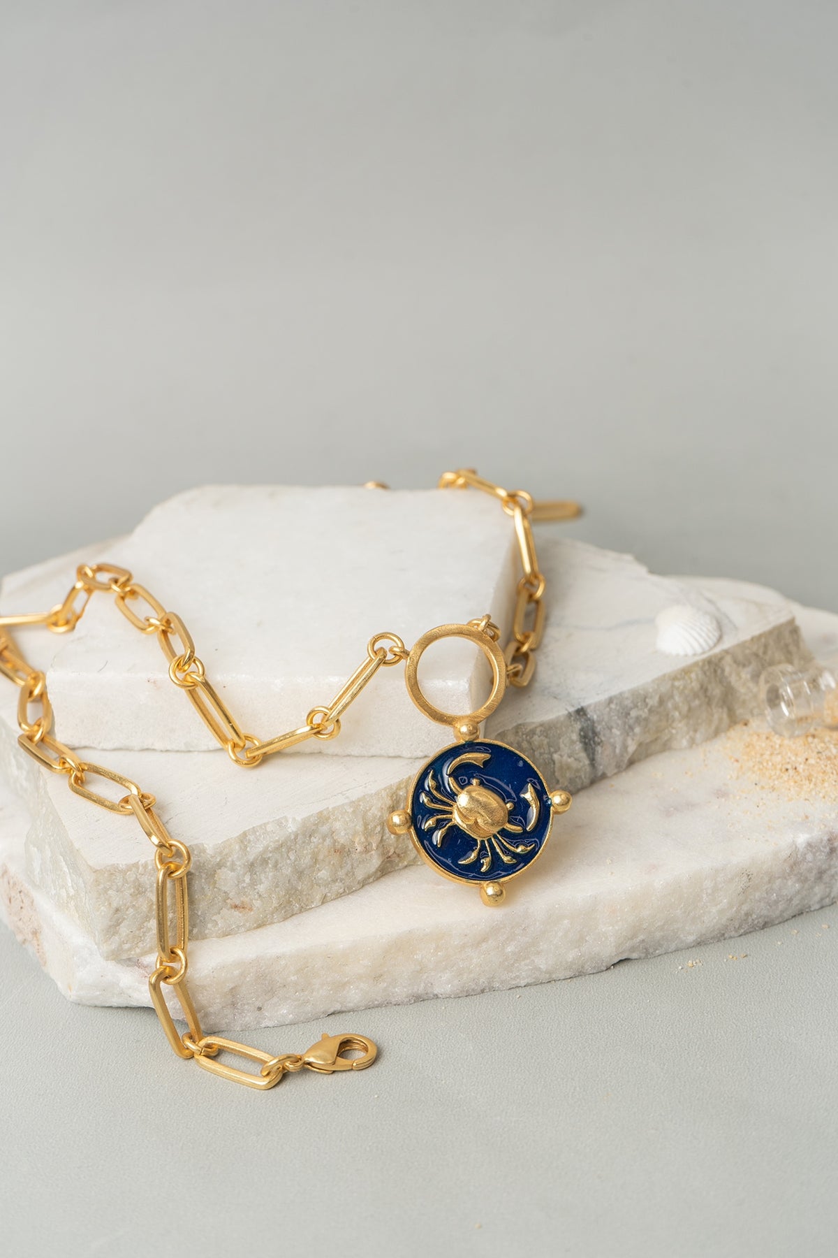 Gold Finish Cancer Necklace