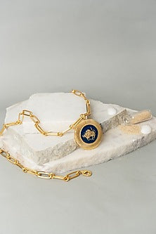 Gold Finish Taurus Necklace