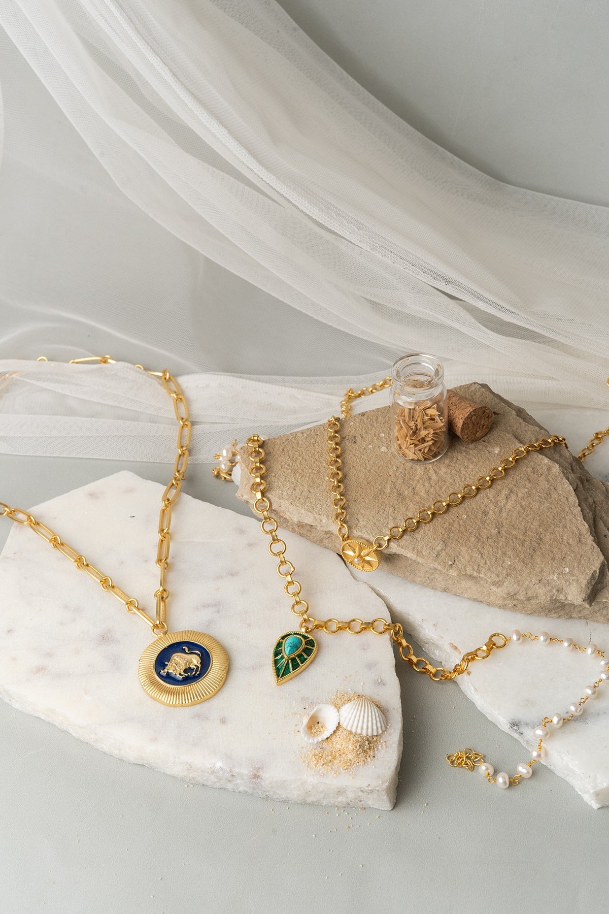 Gold Finish Taurus Necklace