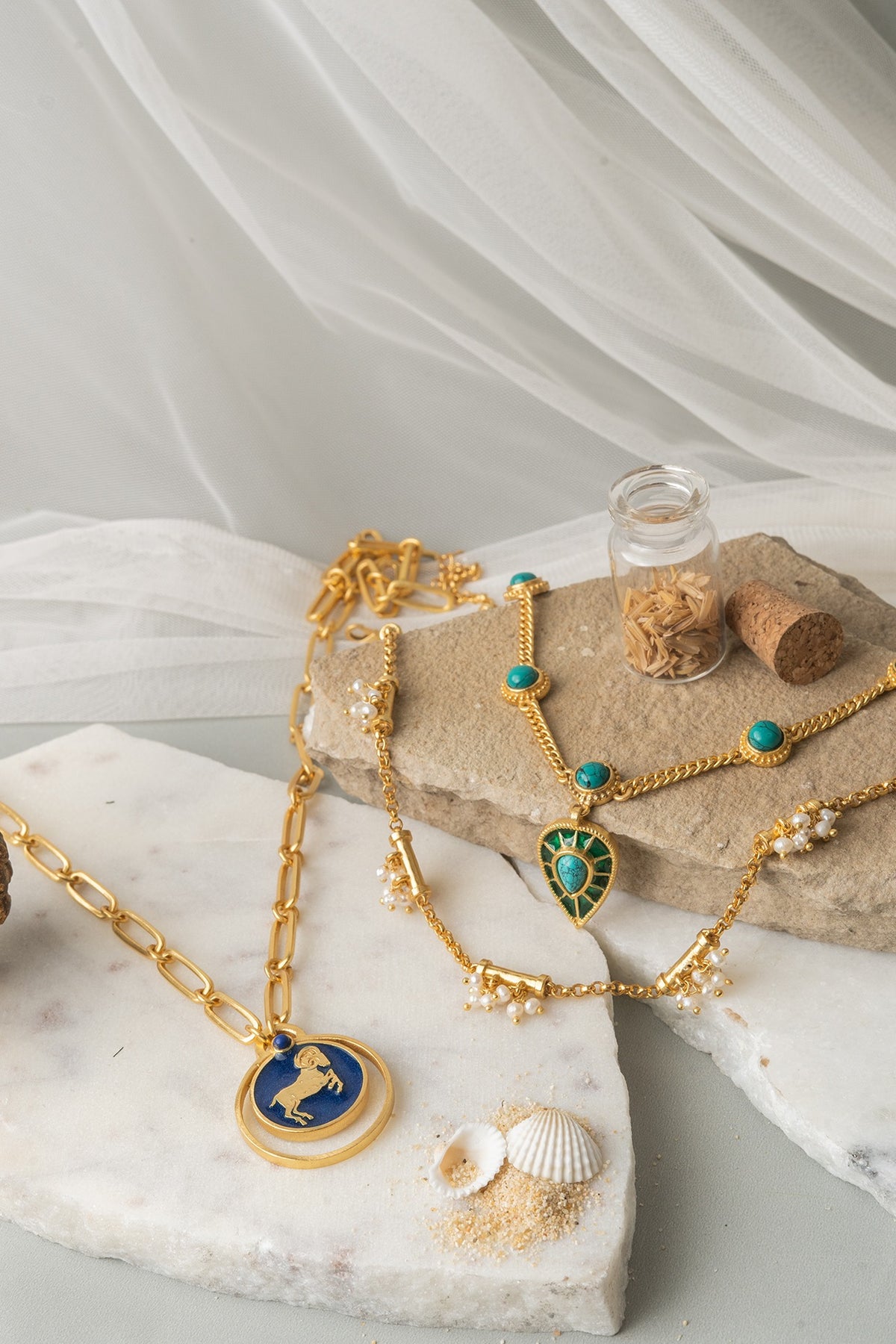Gold Finish Aries Necklace