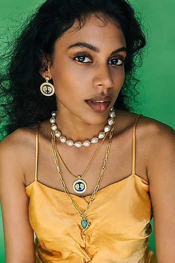 Gold Finish Gemini Necklace