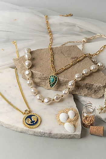 Gold Finish Gemini Necklace