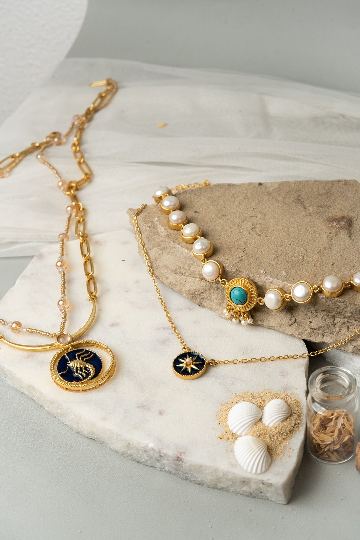 Gold Finish Scorpio Necklace