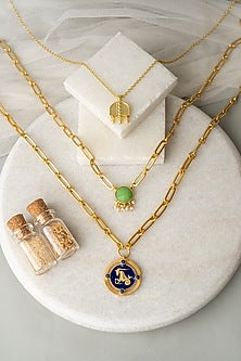 Gold Finish Capricorn Necklace