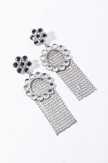 Silver Finish Chain Earrings