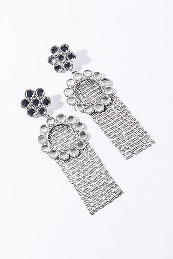 Silver Finish Chain Earrings