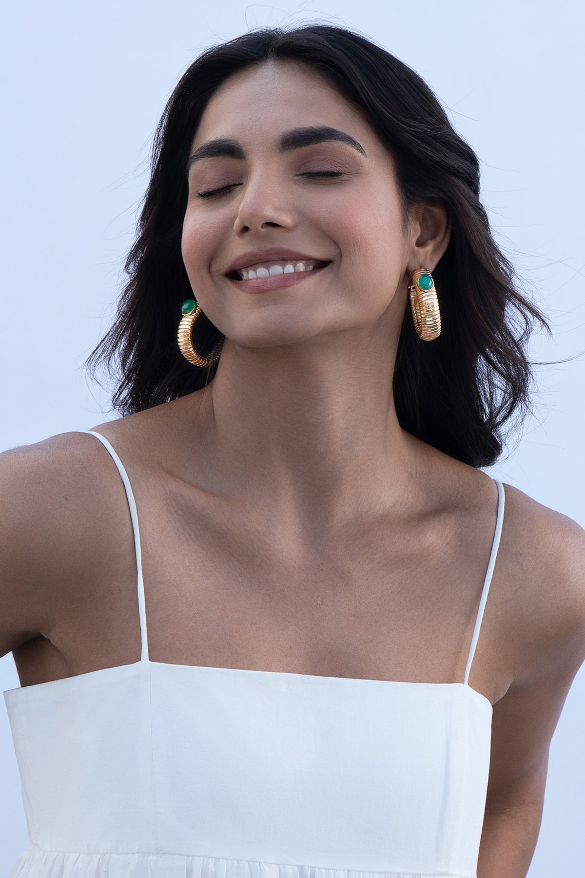Gold Plated Brass Hoop Earrings