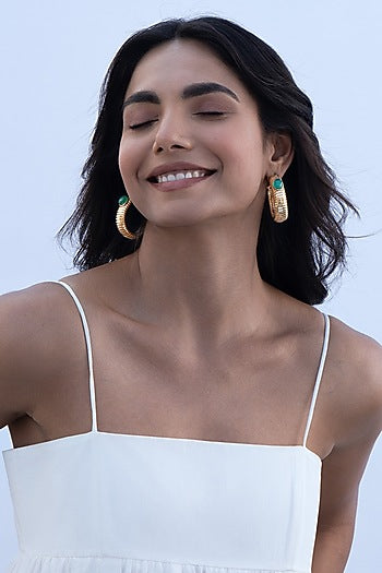 Gold Plated Brass Hoop Earrings