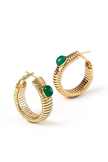 Gold Plated Brass Hoop Earrings