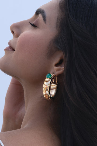 Gold Plated Brass Hoop Earrings