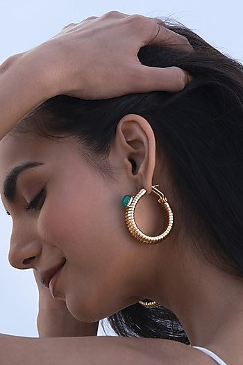 Gold Plated Brass Hoop Earrings