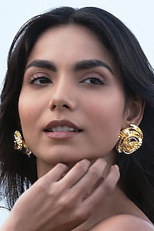 Gold Plated Brass Stud Earrings