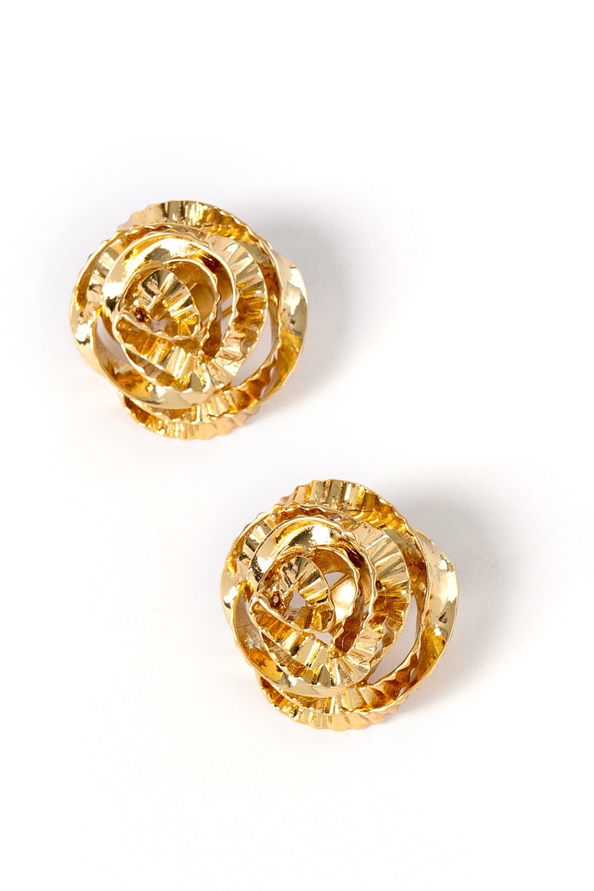 Gold Plated Brass Stud Earrings
