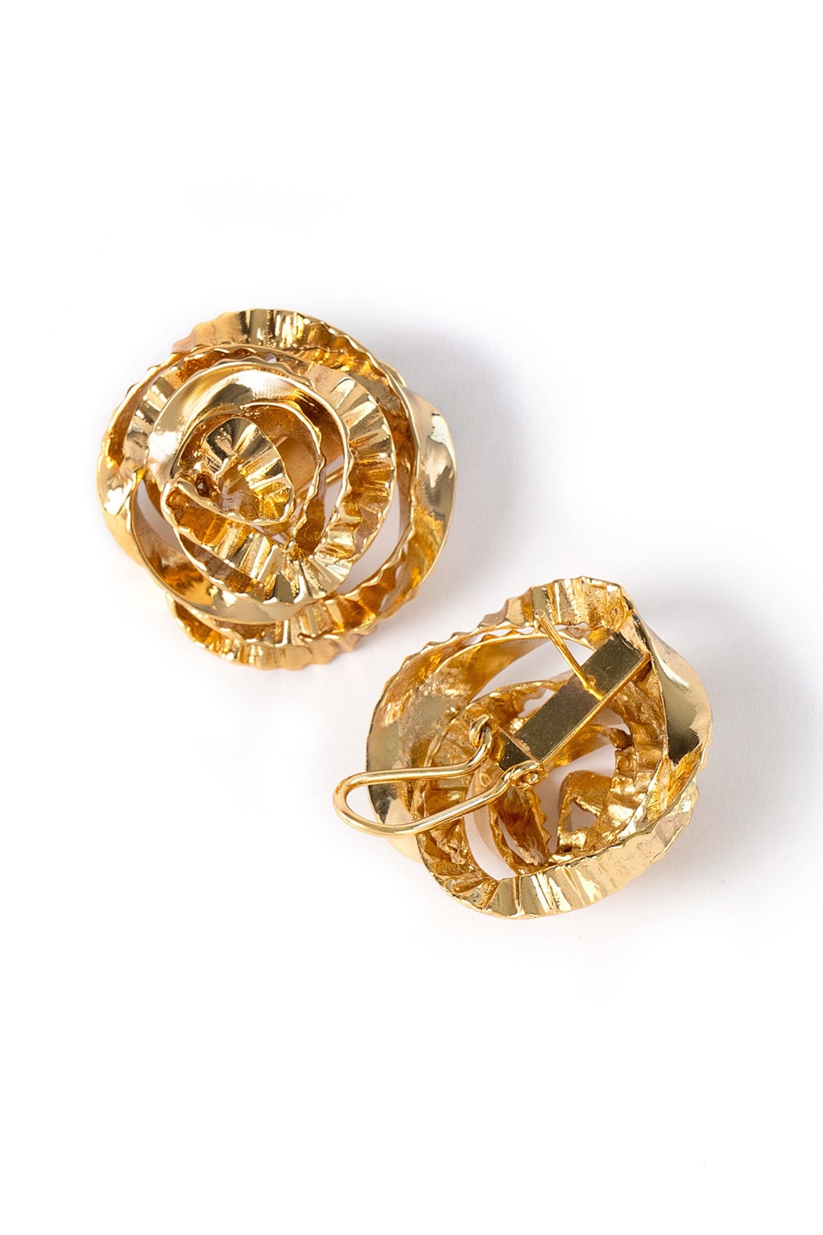 Gold Plated Brass Stud Earrings