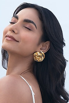 Gold Plated Brass Stud Earrings