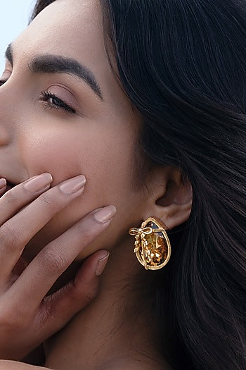 Gold Plated Brass Stud Earrings