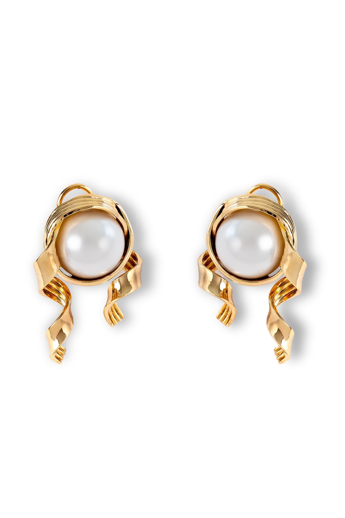 Gold Plated Pearl Stud Earrings
