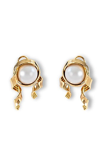 Gold Plated Pearl Stud Earrings
