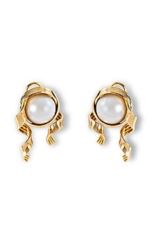 Gold Plated Pearl Stud Earrings