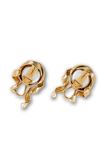 Gold Plated Pearl Stud Earrings