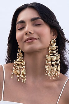 Gold Plated Brass Dangler Earrings