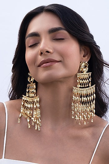 Gold Plated Brass Dangler Earrings