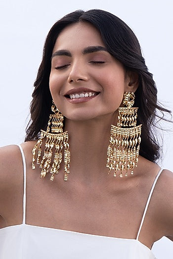Gold Plated Brass Dangler Earrings