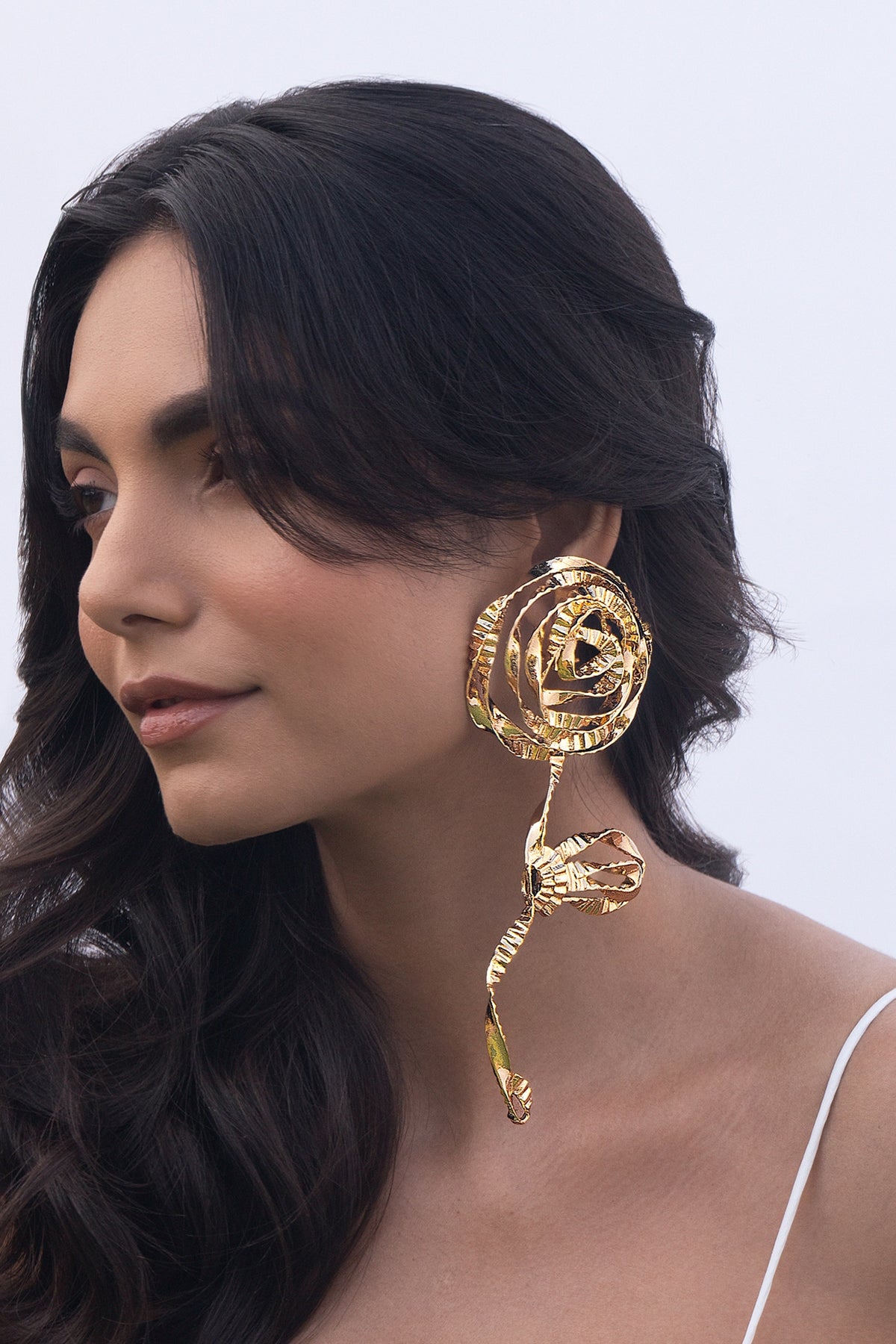 Gold Plated Rose Stud Earrings