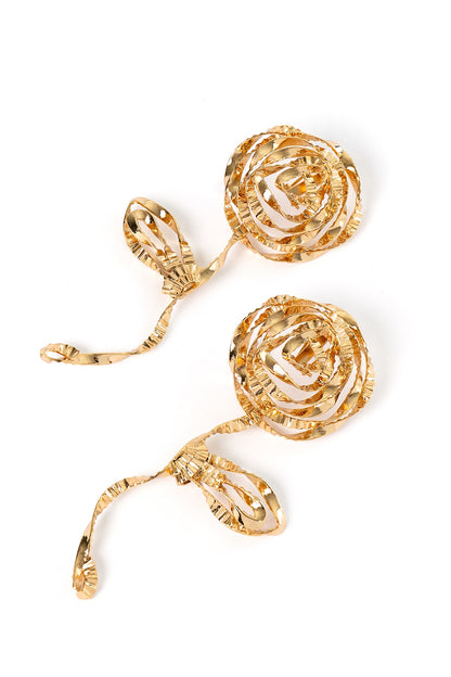 Gold Plated Rose Stud Earrings