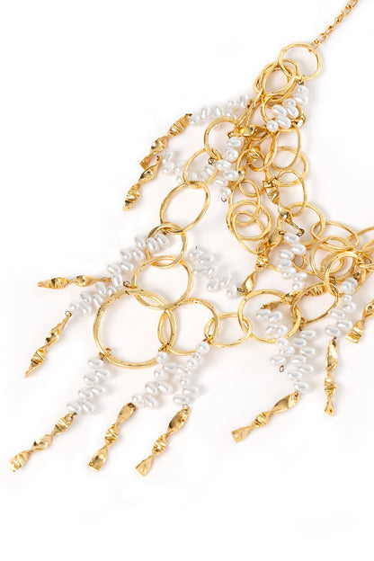 Gold Plated Faux Pearl Necklace