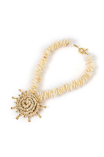 Gold Plated Faux Pearl & Shell Necklace