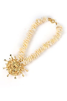 Gold Plated Faux Pearl & Shell Necklace