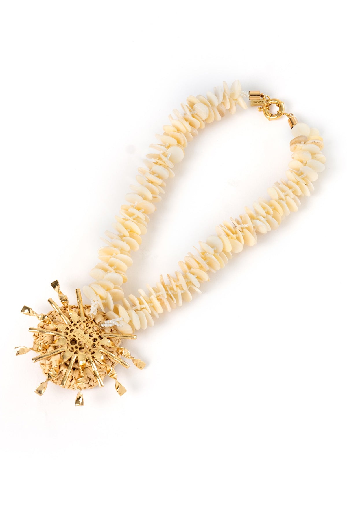 Gold Plated Faux Pearl & Shell Necklace